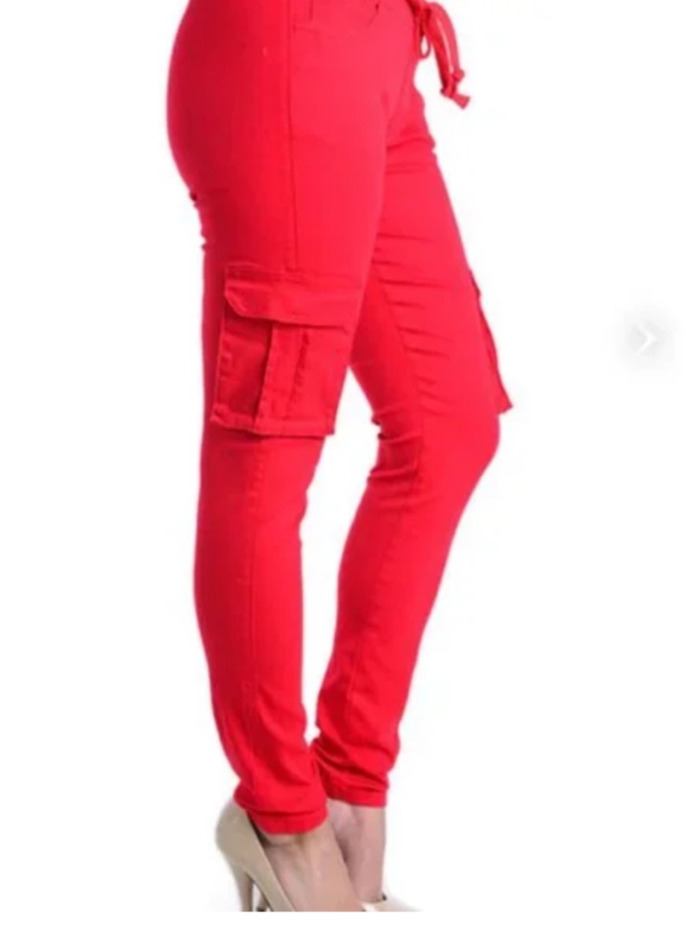 American Bazi Red Cargo Jogger Pants